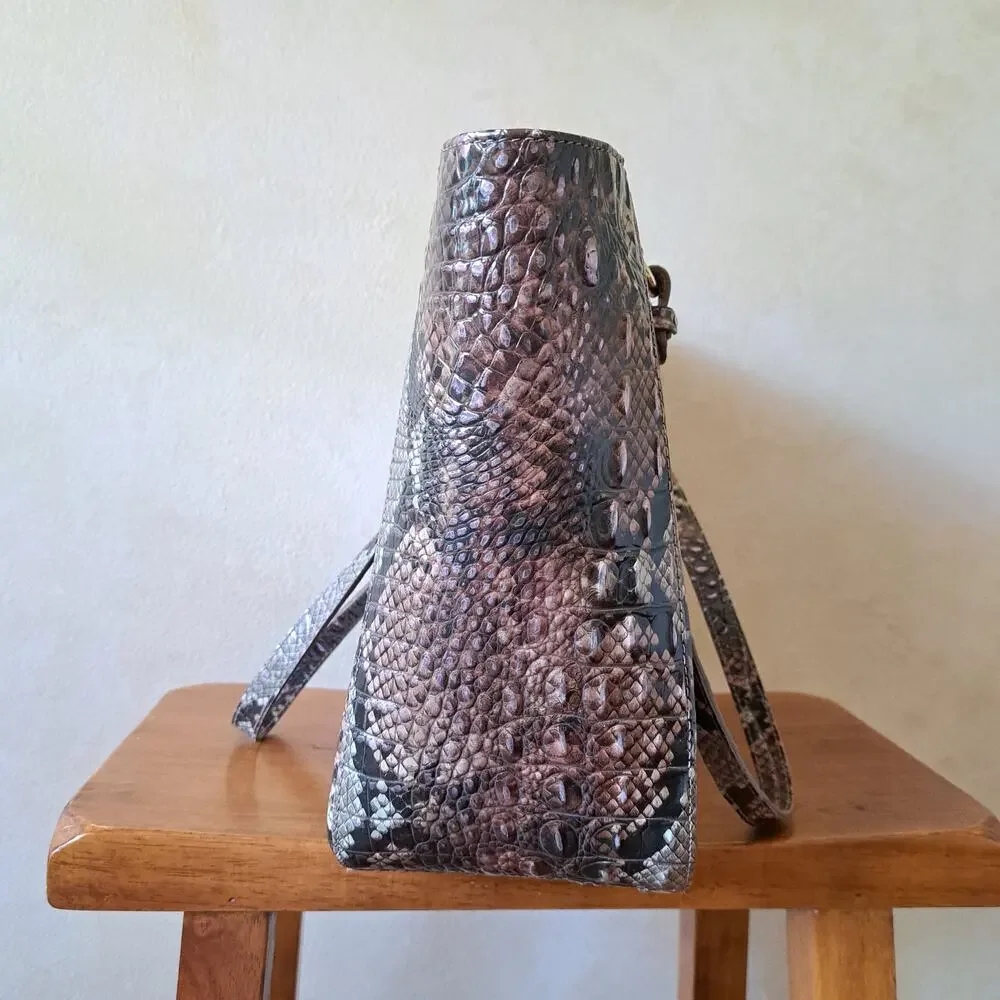 Brahmin Ashlee Tote Bag Diamondback Ombre Snake Crocodile Embossed Leather